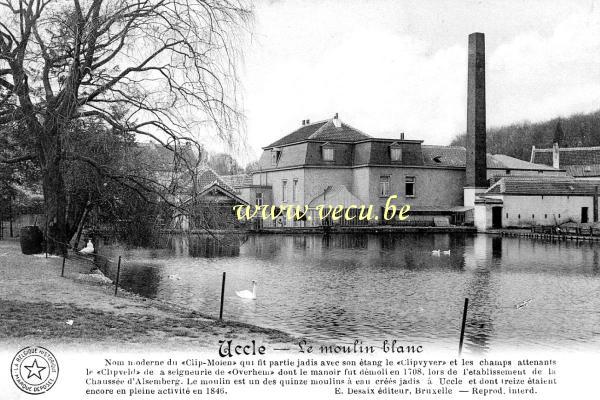 ancienne carte postale de Uccle Le moulin blanc (Moulin Herinckx)