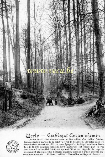 ancienne carte postale de Uccle Crabbegat - Ancien chemin