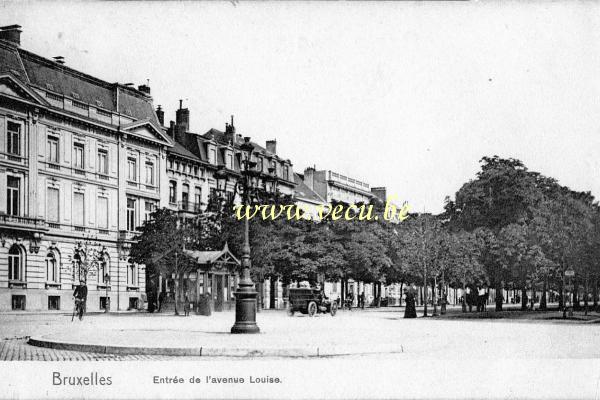 ancienne carte postale de Bruxelles Entrée de l'avenue Louise