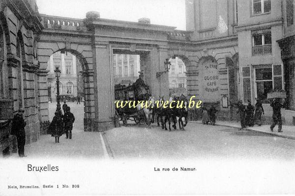 ancienne carte postale de Bruxelles La rue de Namur