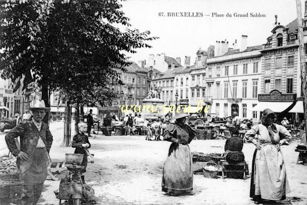 ancienne carte postale de Bruxelles Place du Grand Sablon