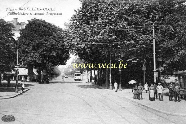 ancienne carte postale de Uccle Place Vanderkindere et Avenue Brugmann