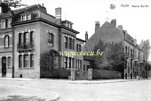 ancienne carte postale de Uccle Avenue Bel-Air (n° 88 à 96 - coin avec l'avenue Dodonée)