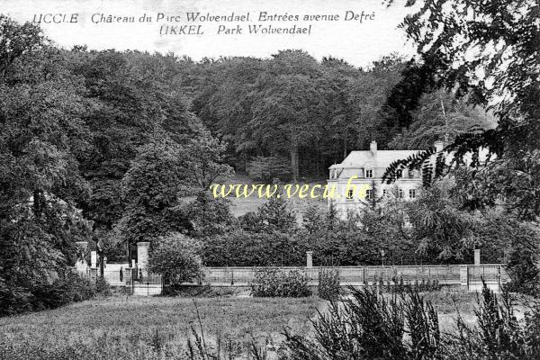 ancienne carte postale de Uccle Château du Parc Wolvendael - Entrée avenue De Fré