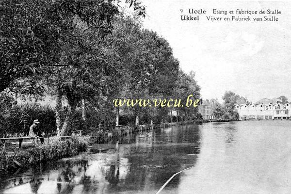 ancienne carte postale de Uccle Etang et fabrique de Stalle