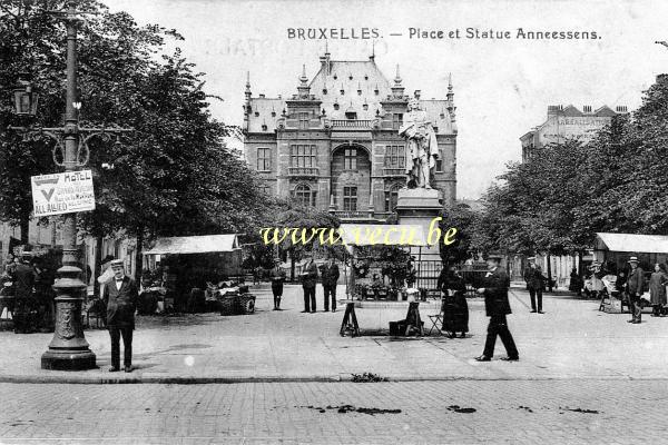 postkaart van Brussel Standbeeld en Anneessensplein