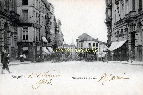 ancienne carte postale de Bruxelles Montagne de la cour