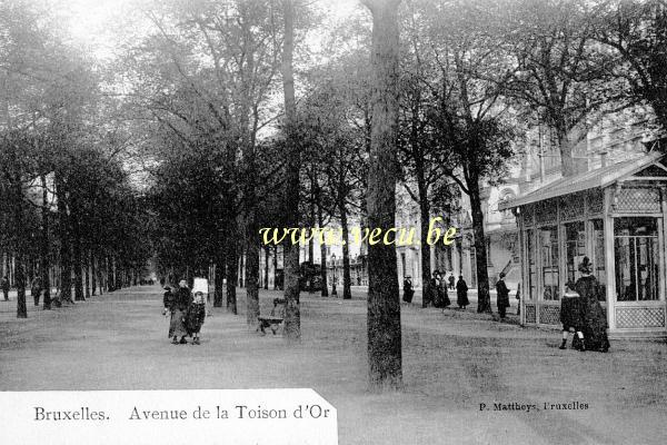 ancienne carte postale de Bruxelles Avenue de la Toison d'Or