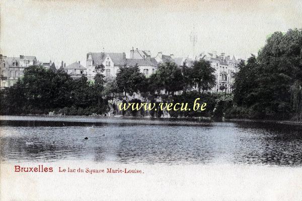 ancienne carte postale de Bruxelles Le lac du square Marie-Louise