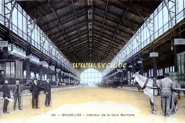 postkaart van Brussel Maritiem station