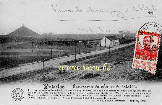 ancienne carte postale de Waterloo Panorama du Champ de Bataille