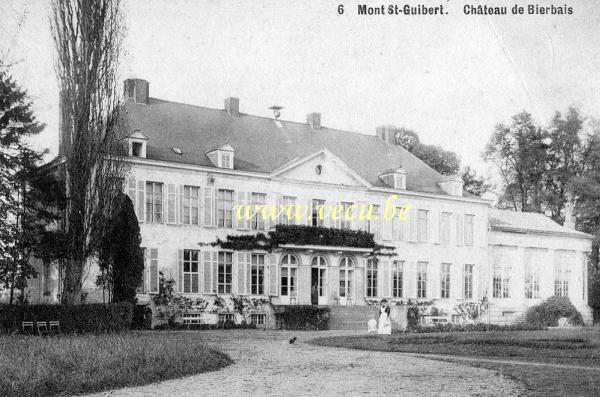 ancienne carte postale de Mont-St-Guibert Château de Bierbais