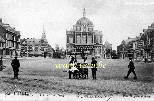 ancienne carte postale de Saint-Ghislain La Grand'Place