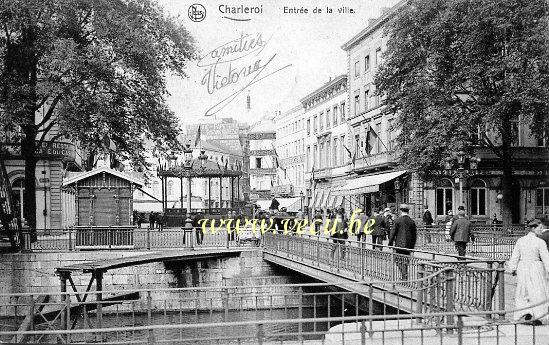 ancienne carte postale de Charleroi Entrée de la ville