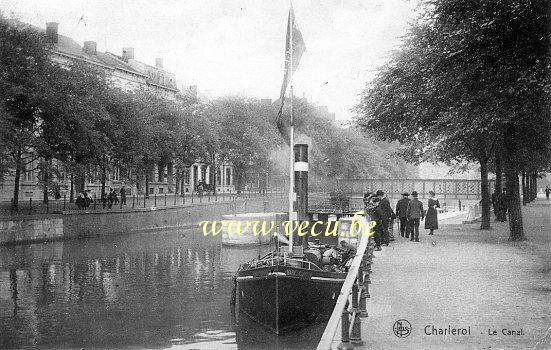 ancienne carte postale de Charleroi Le canal