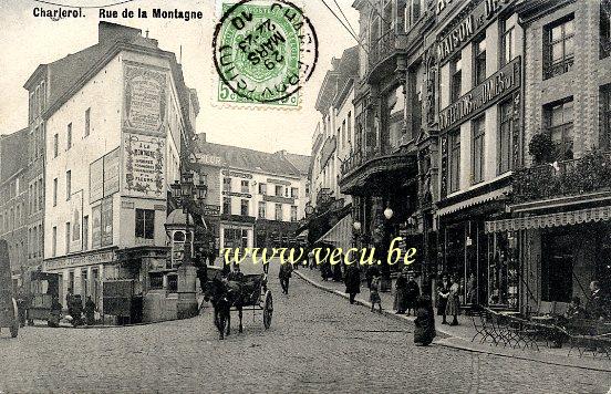 ancienne carte postale de Charleroi Rue de la Montagne