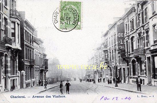ancienne carte postale de Charleroi Avenue des Viaducs