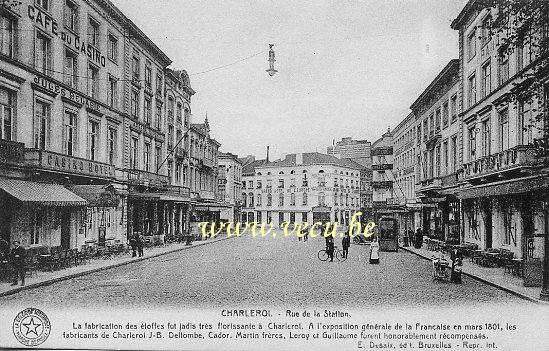 ancienne carte postale de Charleroi Rue de la Station (Place Buisset)