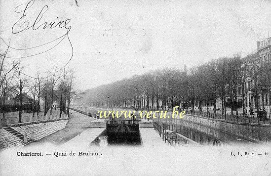ancienne carte postale de Charleroi Quai de Brabant