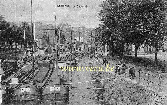 ancienne carte postale de Charleroi Le Déversoir