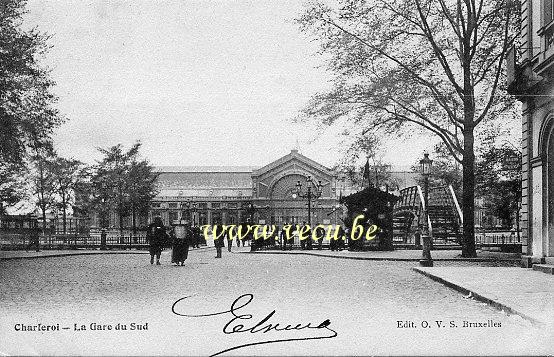 ancienne carte postale de Charleroi La Gare du Sud