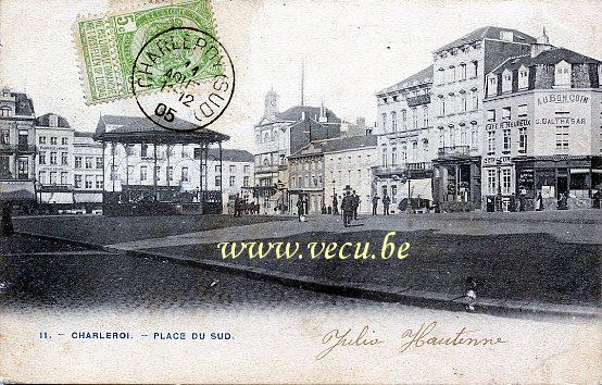 ancienne carte postale de Charleroi Place du Sud