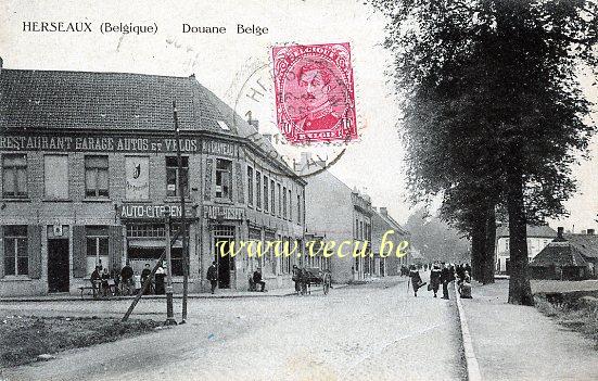 ancienne carte postale de Herseaux Douane Belge