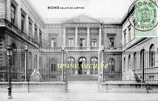 ancienne carte postale de Mons Palais de Justice