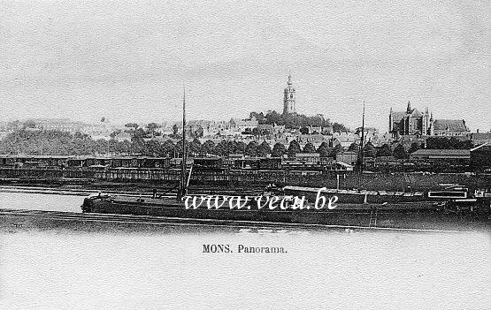 ancienne carte postale de Mons Panorama