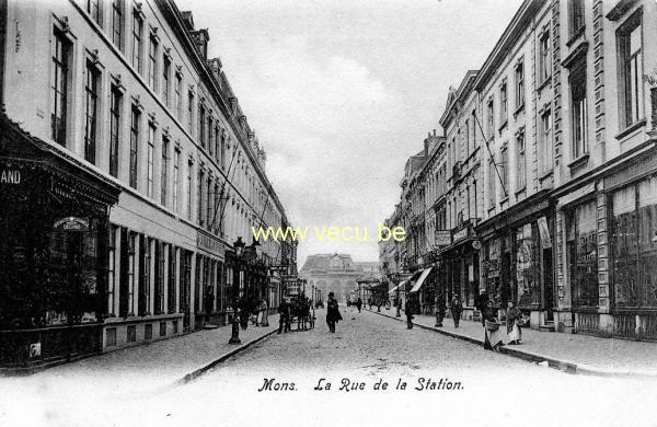 postkaart van Bergen La rue de la Station
