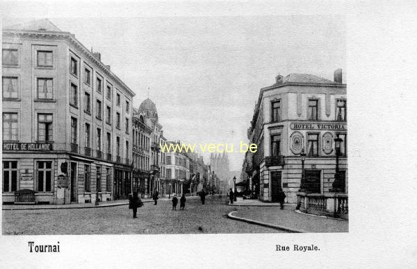 ancienne carte postale de Tournai Rue Royale