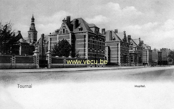 ancienne carte postale de Tournai Hopital