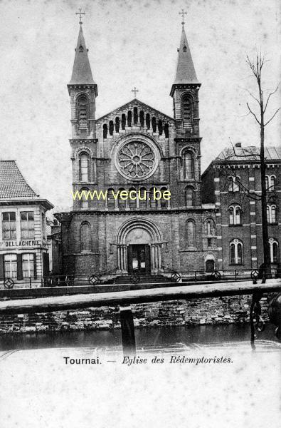 ancienne carte postale de Tournai Eglise des Rédemptoristes