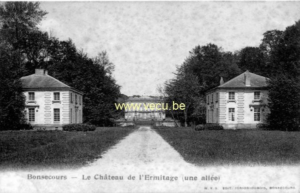 ancienne carte postale de Bonsecours Le Château de l'Ermitage (une allée)
