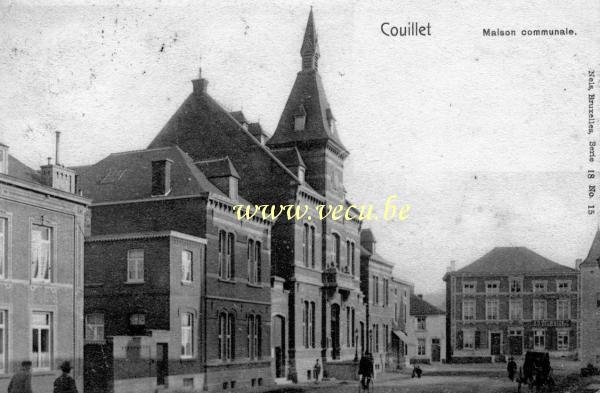 postkaart van Couillet Gemeentehuis