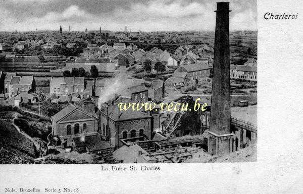 ancienne carte postale de Charleroi La fosse Saint Charles