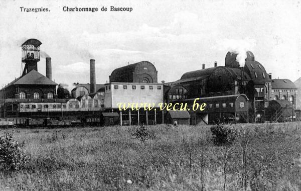 ancienne carte postale de Trazegnies Charbonnage de Bascoup