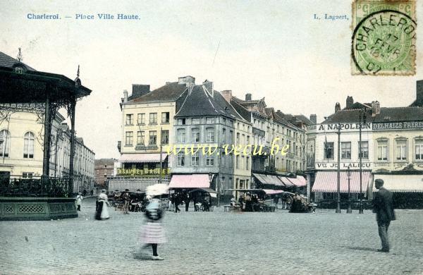 ancienne carte postale de Charleroi Place ville haute