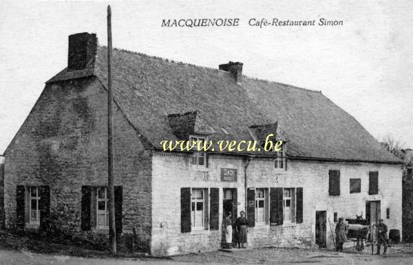 ancienne carte postale de Macquenoise Café - Restaurant Simon