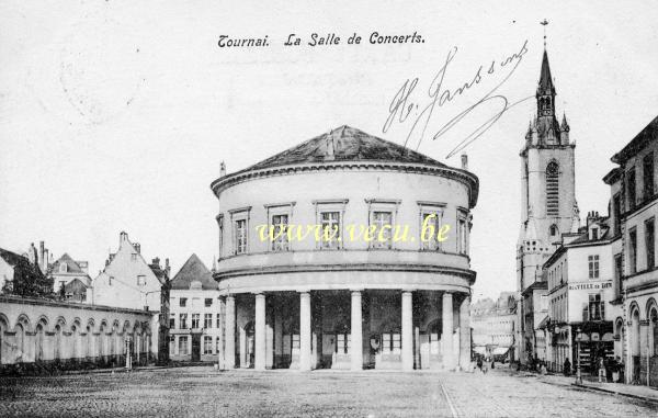 ancienne carte postale de Tournai La salle de concerts