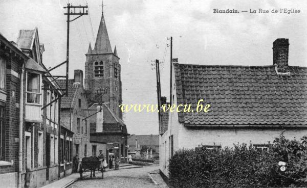 postkaart van Blandain La rue de l'église