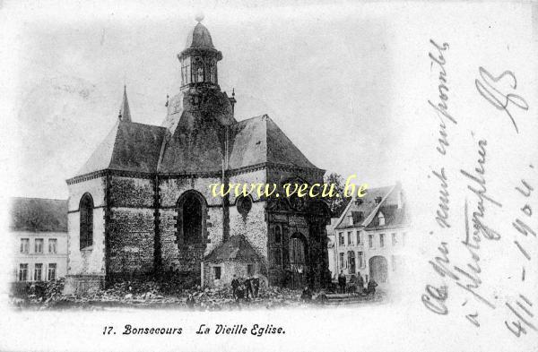 ancienne carte postale de Bonsecours La vieille église