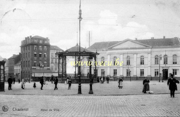 ancienne carte postale de Charleroi Hôtel de ville