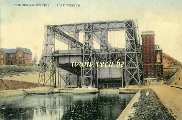 ancienne carte postale de Houdeng-Goegnies L'ascenseur