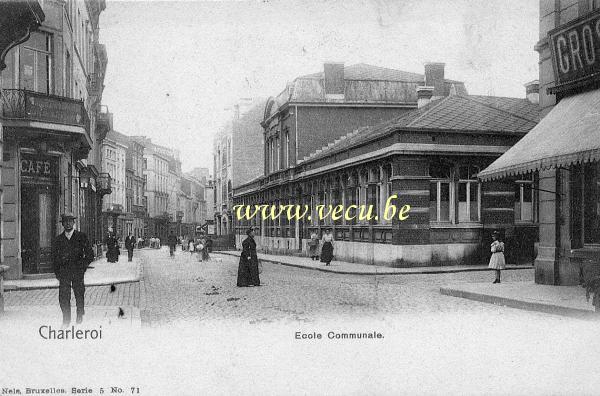ancienne carte postale de Charleroi Ecole communale