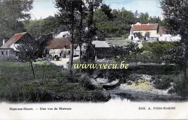 ancienne carte postale de Ham-sur-Heure Une vue de Biatrooz