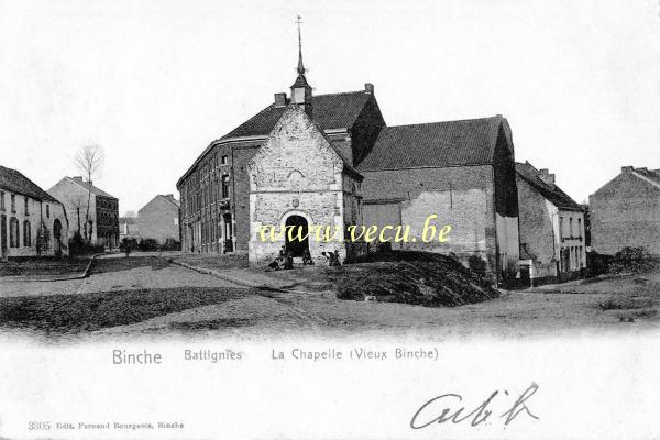 ancienne carte postale de Binche Battignies - La chapelle (vieux Binche)