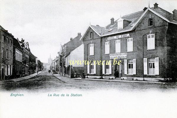 ancienne carte postale de Enghien La rue de la station