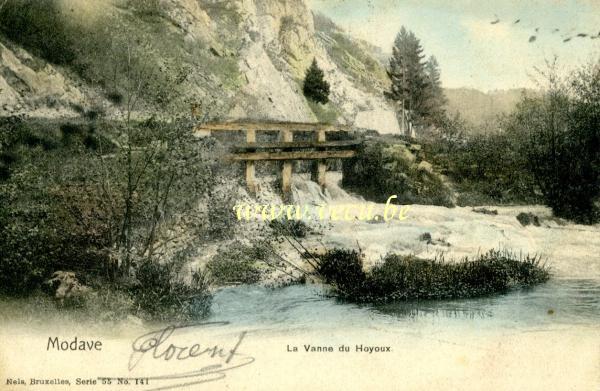 ancienne carte postale de Modave La vanne du Hoyoux