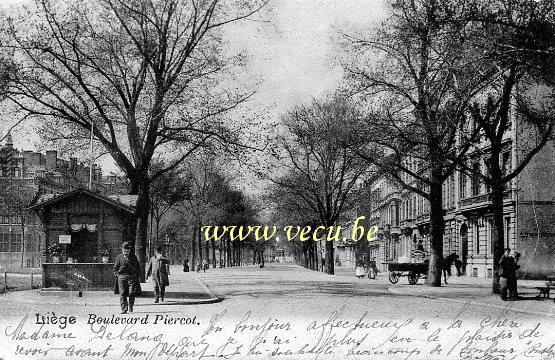 ancienne carte postale de Liège Boulevard Piercot